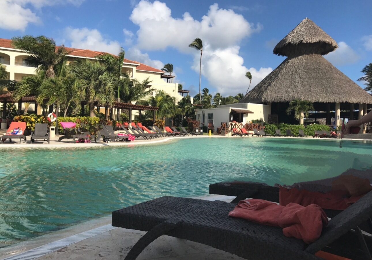 Picture of a pool and gazebo